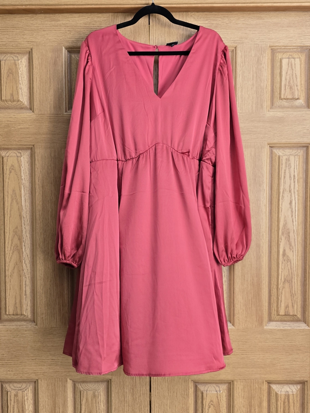 torrid Rose Pink V-Neck Long Sleeve A-Line Dress